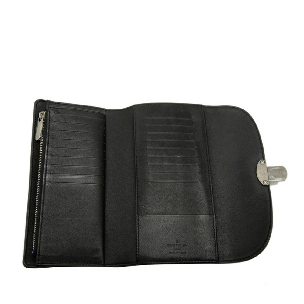 Louis Vuitton Mahina Portefeuille Amelia Bi fold Long Wallet Black Leather - Picture 4 of 6